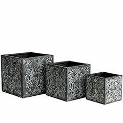 black and white planters