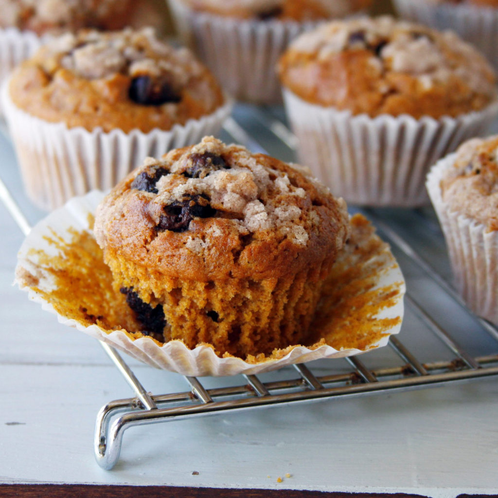 Pumpkin Raisinets Streusel Top Muffins